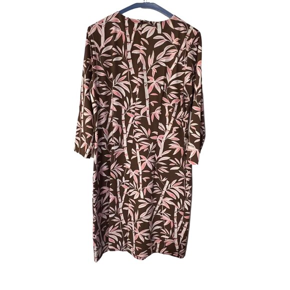 J.McLaughlin Brown/Pink Bamboo Grove Catalina Cloth Dress Women's Size Large Exc - Picture 3 of 5